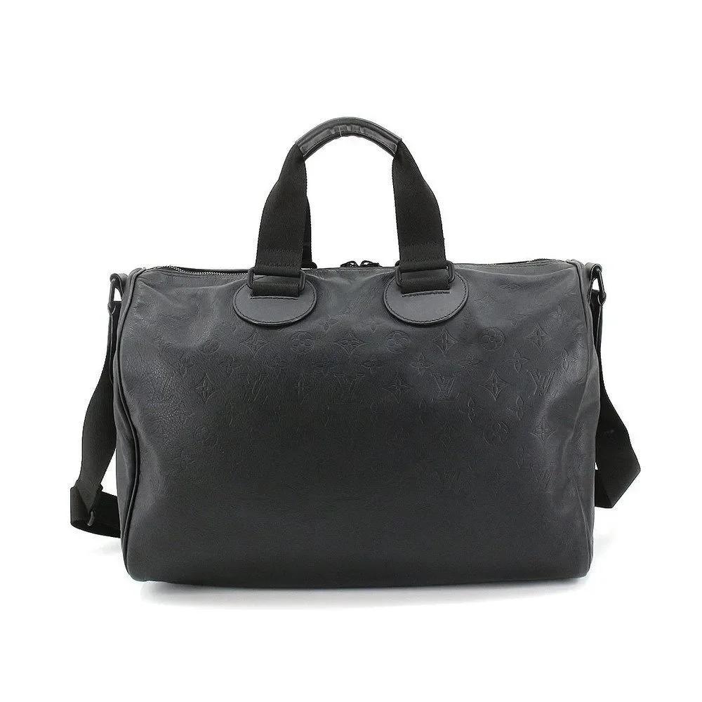 Louis Vuitton Monogram Shadow Speedy Bandouliere 40 Shoulder Bag Noir Black
